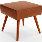 Puff Banqueta Decorativa Com Pés Palito Lívia W01 material sintético Camel - Lyam Decor Puff Banqueta Decorativa Com Pés Palito Lívia W01 material sintético Camel - Lyam Decor