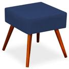 Puff Banqueta Decorativa com Pés Palito Lívia W01 Suede Azul Marinho - Lyam Decor Puff Banqueta Decorativa com Pés Palito Lívia W01 Suede Azul Marinho - Lyam Decor