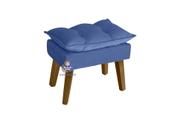 Puff Banqueta Decorativa Glamour Azul Marinho Com Pés Quadrado