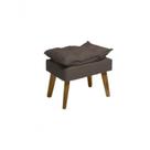 Puff Banqueta Decorativa Glamour Com Pés Quadrado Marrom