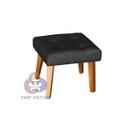 Puff Banqueta Decorativa Glamour Dubai Com Pés Quadrado Preto