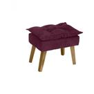Puff Banqueta Decorativa Glamour Opala Com Pés Quadrado Vinho Puff Banqueta Decorativa Glamour Opala Com Pés Quadrado Vinho