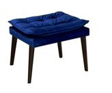 Puff Banqueta Decorativa Para Sala E Quarto Opala Suede Azul Marinho -LM DECOR