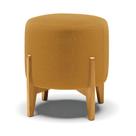 Puff Banqueta Decorativo Base Madeira Stella Bouclê Mostarda D03 - D'Rossi