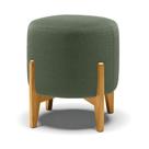 Puff Banqueta Decorativo Base Madeira Stella Bouclê PIstache D03 - D'Rossi