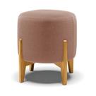 Puff Banqueta Decorativo Base Madeira Stella Bouclê Rosê D03 - D'Rossi Puff Banqueta Decorativo Base Madeira Stella Bouclê Rosê D03 - D'Rossi