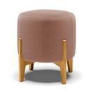 Puff Banqueta Decorativo Base Madeira Stella Bouclê Rosê P01 - D'rossi Puff Banqueta Decorativo Base Madeira Stella Bouclê Rosê P01 - D'rossi