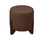 Puff Banqueta Decorativo Luiz Suede Marrom Eli Móveis e Decoração