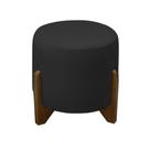Puff Banqueta Decorativo Luiz Suede Preto Eli Móveis e Decoração