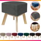 Puff Banqueta Decorativo Para Sala Quadrado Multiuso Pés de Madeira