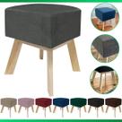 Puff Banqueta Decorativo Para Sala Quadrado Multiuso Pés De Madeira