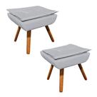 Puff Banqueta Decorativo Pé Palito Kit 2 Opala material sintético