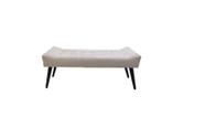 Puff Banqueta Decorativo Recamiê Sofia Suede Bege Oxxy Estofados