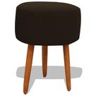 Puff Banqueta Decorativo Redondo Para Sala Pé Palito 50 cm Altura Marrom Eli Móveis