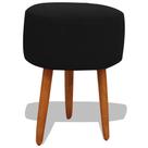 Puff Banqueta Decorativo Redondo Para Sala Pé Palito 50 cm Altura Preto Eli Móveis