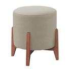 Puff Banqueta Decorativo Redondo Thor Linho - Sala de Estar