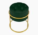 Puff Banqueta Estofado Decorativo Base De Ferro Capitonê Suede Verde Do Lar Móveis e Decoração