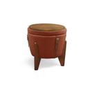 Puff Banqueta Fênix Baú Mesa Design Moderno Laranja Terracota