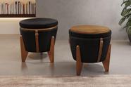Puff Banqueta Fênix Baú Mesa Design Moderno Preto