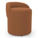 Puff Banqueta Living Gaia Orgânico com Encosto Baixo Bouclê Terracota - Abmaza