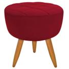 Puff Banqueta Maitê Redondo Suede Vermelho Puff Banqueta Maitê Redondo Suede Vermelho