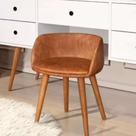 Puff Banqueta material sintético Poltrona Pés Palito Para Penteadeira Maquiagem