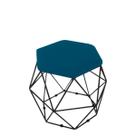 Puff Banqueta Onix Aramado Hexagonal Para Sala Quarto Suede Base Preto