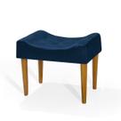 Puff banqueta pés palito retro retangular penteadeira cor azul marinho