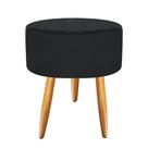 Puff Banqueta Puf Pés Palito Suede Azul Marinho Recepção Sala Quarto