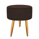 Puff Banqueta Puf Pés Palito Suede Marrom Recepção Sala Quarto