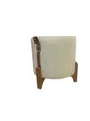 Puff Banqueta Redonda Decorativa Linho Bege Paris