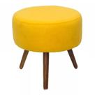 Puff Banqueta Redondo Classic Suede Amarelo - DS Móveis