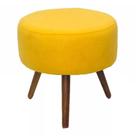 Puff Banqueta Redondo Classic Suede Amarelo - SA Móveis