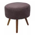Puff Banqueta Redondo Classic Suede Marrom - SA Móveis