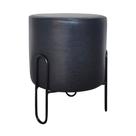 Puff Banqueta Redondo de Ferro material sintético Sala Quarto