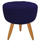 Puff Banqueta Redondo Maite Para Sala Quarto Pés Natural Suede