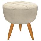 Puff Banqueta Redondo Maitê Suede Bege