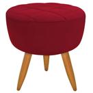 Puff Banqueta Redondo Maitê Suede Vermelho