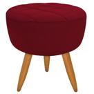 Puff Banqueta Redondo Maitê Suede Vermelho Marsala