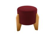 Puff Banqueta Redondo Pés Madeira Luxo Vinho Matrix Puff Banqueta Redondo Pés Madeira Luxo Vinho Matrix