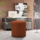 Puff Banqueta Viena Decorativo Redondo Veludo Terracota