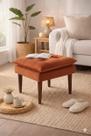 Puff Banquinho Apoio Para Os Pés Luxo Bege Variação:Suede Terracota Puff Banquinho Apoio Para Os Pés Luxo Bege Variação:Suede Terracota