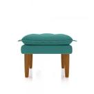 Puff Banquinho Apoio Para Os Pés Luxo Suede Azul Turquesa Puff Banquinho Apoio Para Os Pés Luxo Suede Azul Turquesa