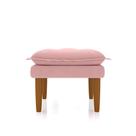 Puff Banquinho Apoio Para Os Pés Luxo Suede Rosa Bebe