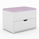 Puff Baú 1 Gaveta Pu2051 Branco/Rosa