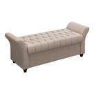 Puff Baú 140cm Charles Linho Bege - Sallar Home