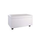 Puff Bau 70cm X 40cm material sintético com Rodizios Branco