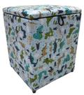 Puff BAÚ Banqueta Cubo material sintético Quadrado Decorativo