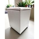 Puff Baú Banqueta Quadrado Cubo Decorativo material sintético e Suede