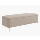 Puff Baú Bella 140cm Pés Alumínio Dourado material sintético Cinza - sallar home